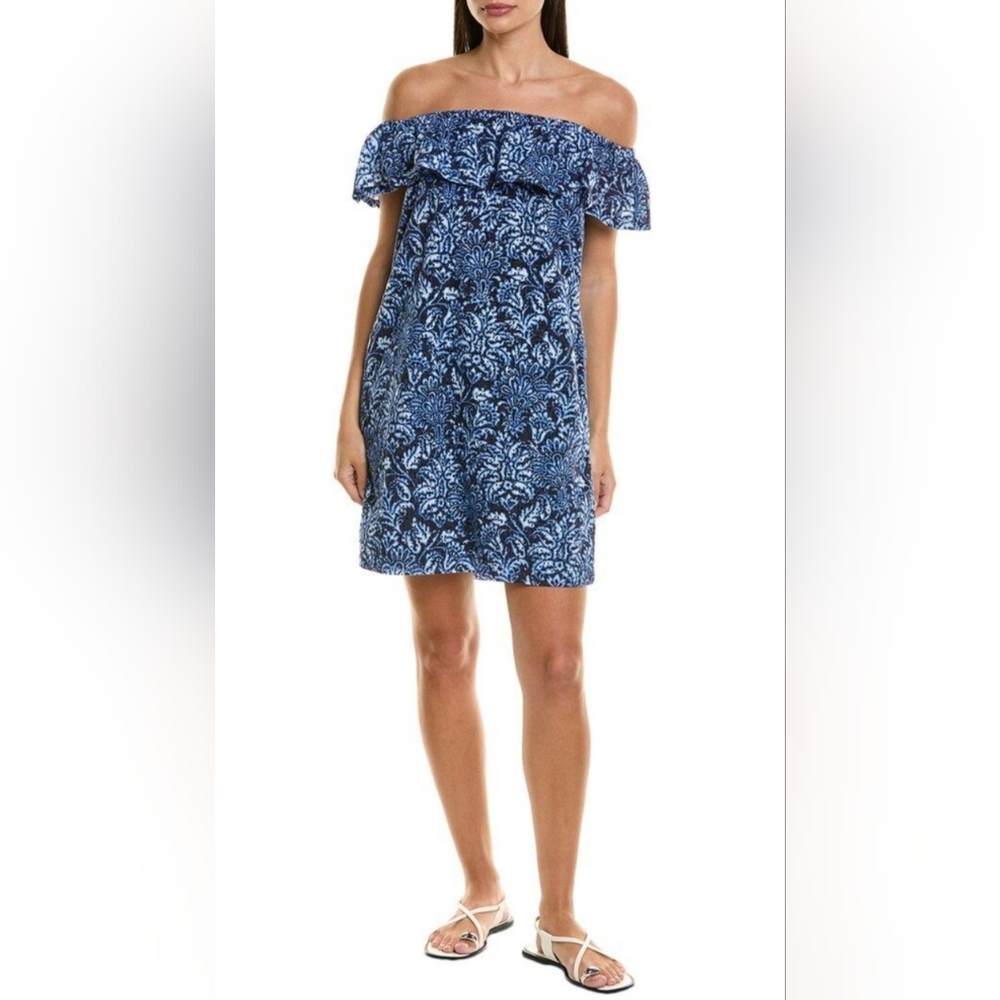 Tommy Bahama Strapless Blue Floral Dress
